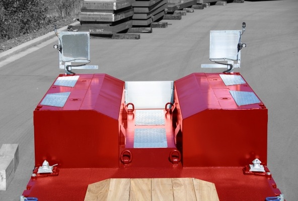 An excavator trough in the rear bogie